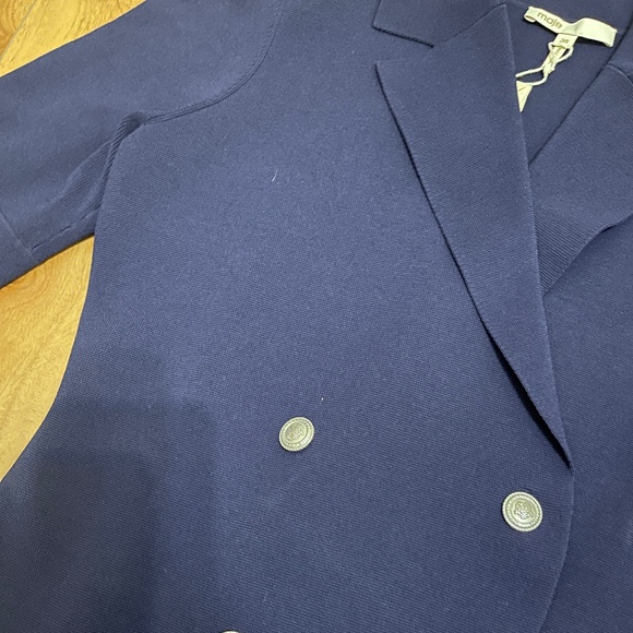 Maje Ralazer Navy Blue Stretch Knit Blazer Dress New With Tags size 38 EU - Picture 14 of 14